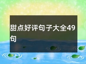 甜点好评句子大全49句