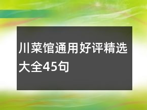 川菜馆通用好评精选大全45句