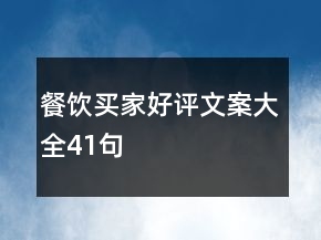 餐饮买家好评文案大全41句