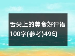 舌尖上的美食好评语100字(参考)49句