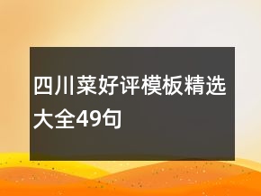 四川菜好评模板精选大全49句