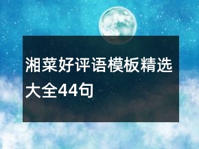 湘菜好评语模板精选大全44句