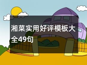 湘菜实用好评模板大全49句