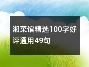 湘菜馆精选100字好评通用49句