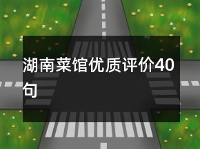 湖南菜馆优质评价40句