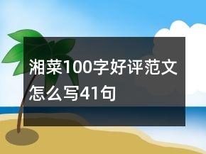 湘菜100字好评范文怎么写41句