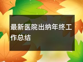 最新医院出纳年终工作总结