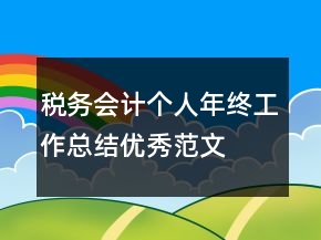 税务会计个人年终工作总结优秀范文