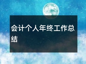 会计个人年终工作总结