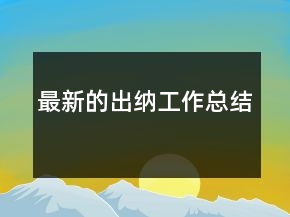 最新的出纳工作总结