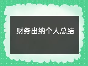 财务出纳个人总结