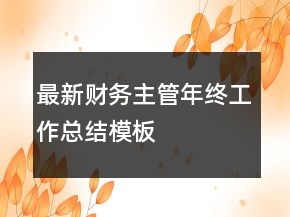 最新财务主管年终工作总结模板