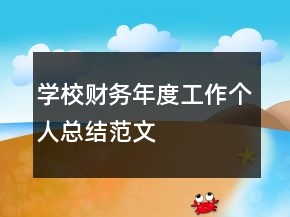 学校财务年度工作个人总结范文