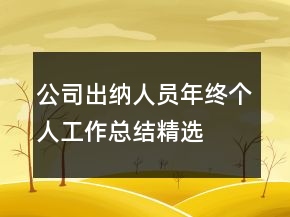 公司出纳人员年终个人工作总结精选