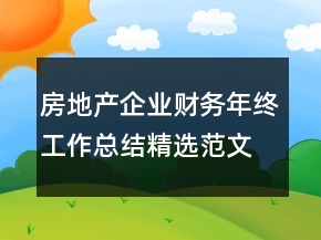 房地产企业财务年终工作总结精选范文