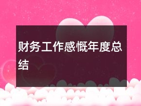 财务工作感慨年度总结