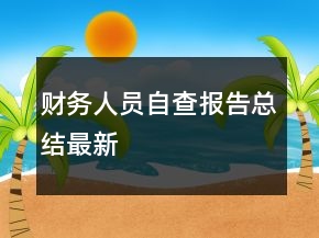 财务人员自查报告总结最新
