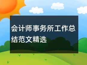 会计师事务所工作总结范文精选