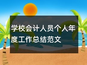 学校会计人员个人年度工作总结范文