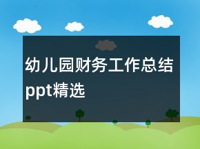 幼儿园财务工作总结ppt精选
