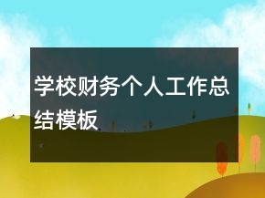 学校财务个人工作总结模板