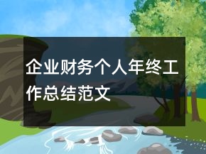 企业财务个人年终工作总结范文
