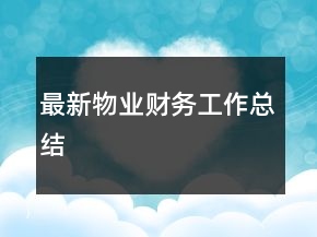 最新物业财务工作总结