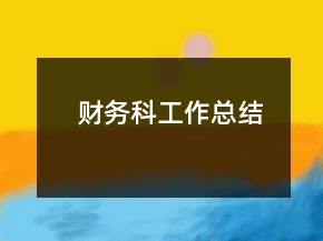 财务科工作总结