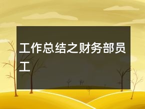 工作总结之财务部员工