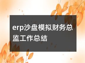 erp沙盘模拟财务总监工作总结