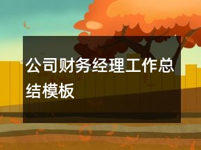 公司财务经理工作总结模板