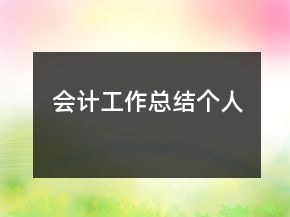 会计工作总结个人