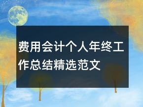 费用会计个人年终工作总结精选范文