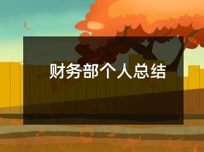 财务部个人总结