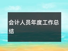 会计人员年度工作总结