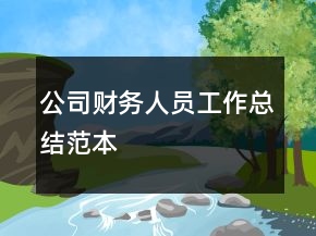 公司财务人员工作总结范本