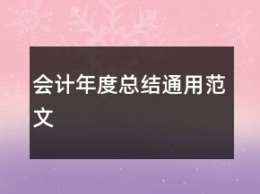 会计年度总结通用范文