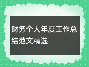 财务个人年度工作总结范文精选