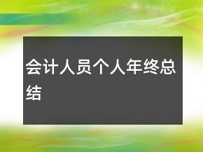 会计人员个人年终总结