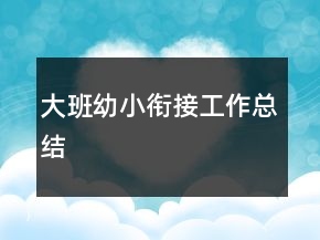大班幼小衔接工作总结