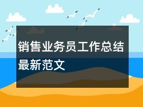 销售业务员工作总结最新范文