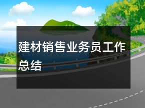 建材销售业务员工作总结