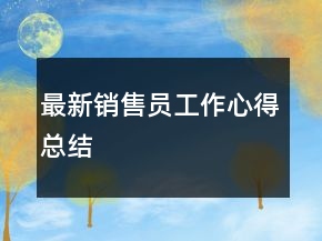 最新销售员工作心得总结