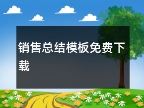 销售总结模板免费下载