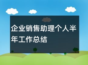 企业销售助理个人半年工作总结