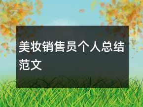 美妆销售员个人总结范文