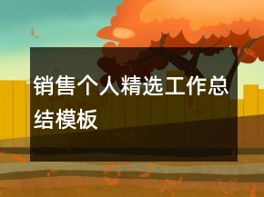 销售个人精选工作总结模板
