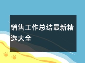 销售工作总结最新精选大全