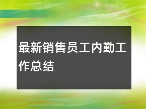 最新销售员工内勤工作总结