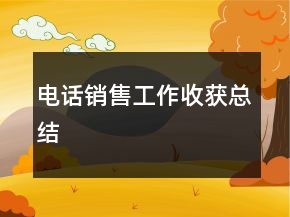 电话销售工作收获总结
